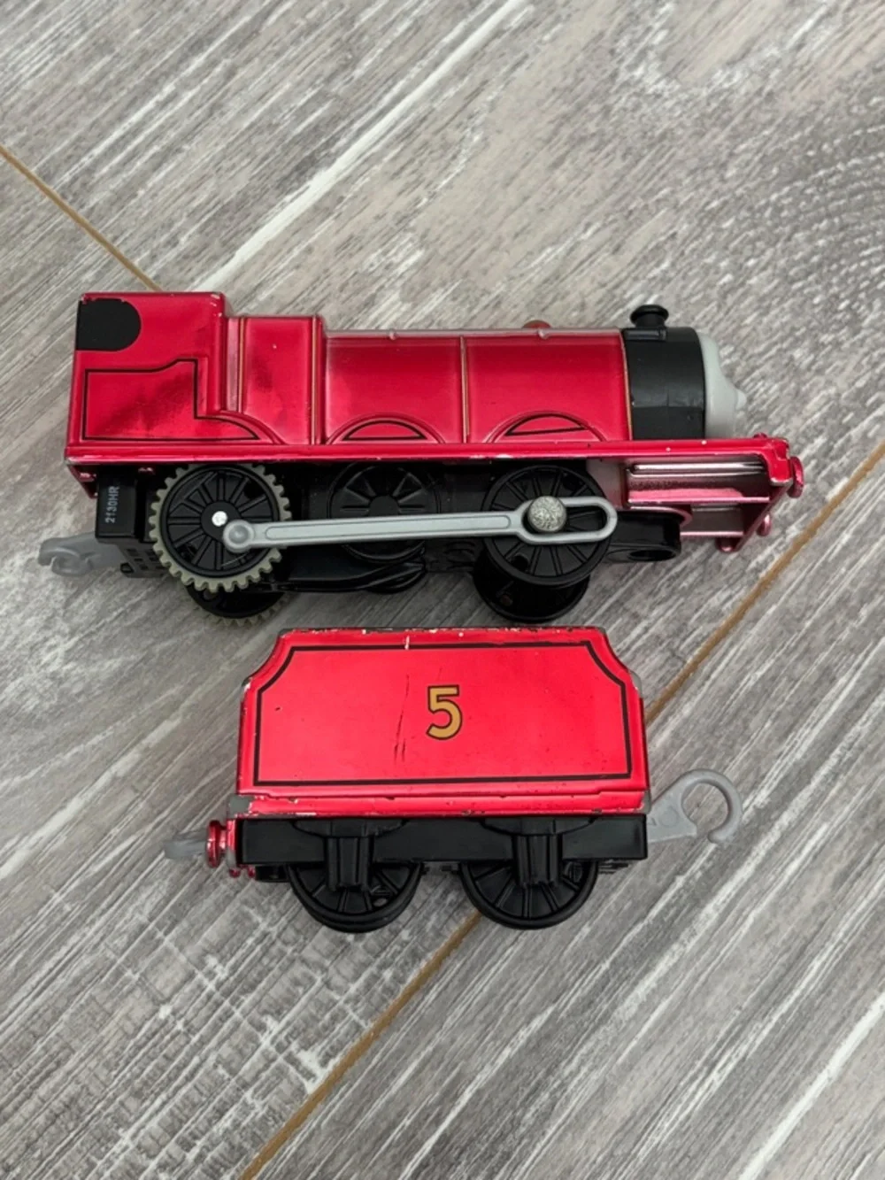Metallic Motorized Trackmaster James and Tender - Thomas & Friends WORKS!